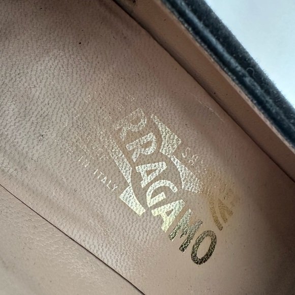 Salvatore Ferragamo Black Suede Loafers Size 9.5 - Picture 7 of 11